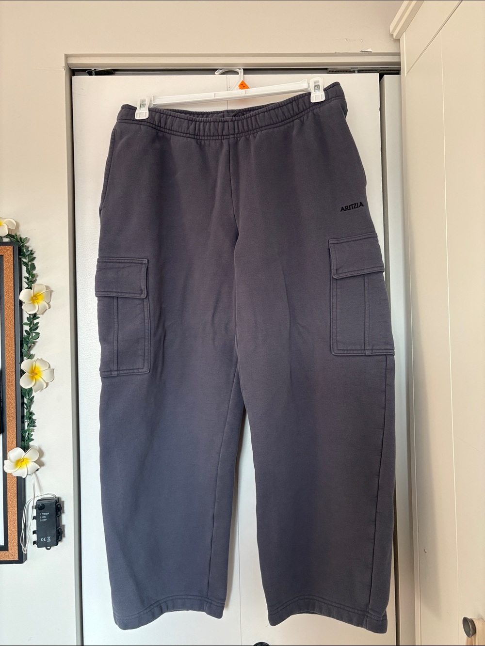 Aritzia Woman Charcoal Gray Cargo Sweatpants